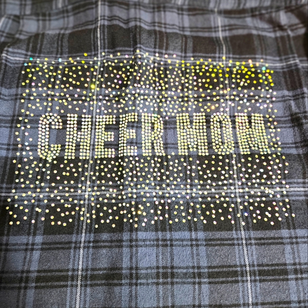 Cheer Mom Rhinestone Flannel
